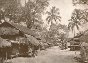 Eine typische burmesische Dorfszene, 1900 von Unbekannt