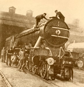 Eine Wäsche und Bürste für den Flying Scotsman, um 1930 von Unbekannt