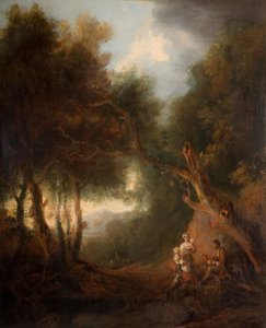 Eine bewaldete Landschaft, Herbstabend