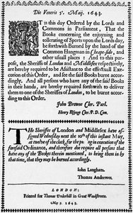 Faksimile des Befehls zur Verbrennung des Buches der Sportarten, 1643, 1903