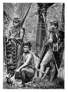 Eine Gruppe von Dyaks