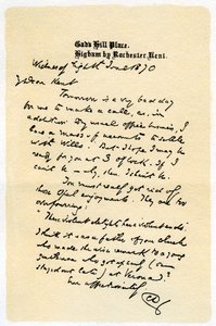 Ein handgeschriebener Brief, 1870, 1899