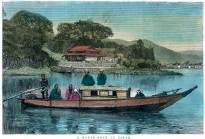 Ein Hausboot in Japan von Unbekannt