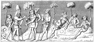 Eine Jagdgesellschaft versammelt sich, 1849