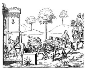 Ein Ritter betritt die Turnierbahn, ca. 1460-1465, 1870 von Unbekannt