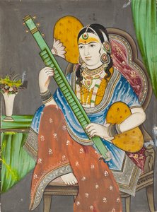 Eine Dame spielt eine Vina, 19. Jahrhundert