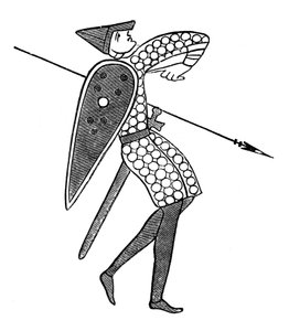 Ein Lanzenträger von Williams Armee, Bayeux-Teppich, ca. 1070er Jahre, 1870 von Unbekannt