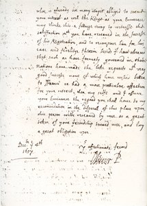 Ein Brief von Oliver Cromwell an Kardinal Mazarin, 4. Dezember 1657, 1899