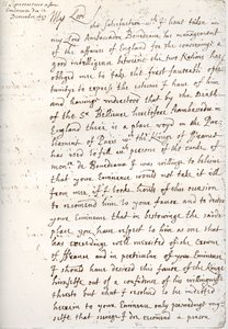 Ein Brief von Oliver Cromwell an Kardinal Mazarin, 4. Dezember 1657, 1899