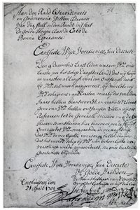 Ein Brief der Niederländischen Ostindien-Kompanie an Willem Adriaan van der Stel, 18. Jahrhundert, 1931 von Unbekannt