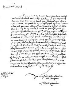 Ein Brief von Thomas Lincoln, 1676-1840