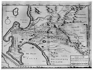 Eine Karte des Kaps der Guten Hoffnung zur Zeit der van der Stels, Südafrika, 18. Jahrhundert 1931
