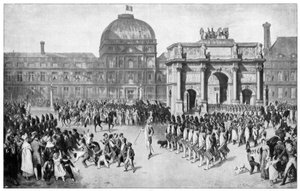 Eine Militärparade durch Paris, Frankreich, 18. Jahrhundert