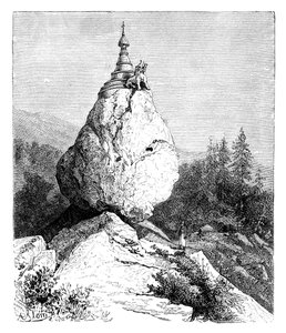 Eine Pagode auf einem Felsen