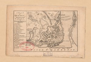 Ein Plan von Quebec, Metropole von Kanada in Nordamerika