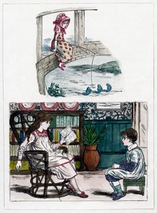 Ein Druck aus dem Little Folks Nature Painting Book von Kate Greenaway