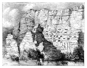 Eine Felsinschrift am Ufer des Jenissei-Flusses, 1895 von Unbekannt