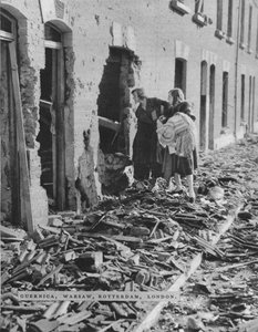 Eine Szene während der Londoner Blitz, um 1940-1942