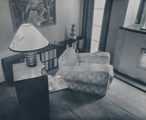 Ein kleines Zimmer, entworfen und eingerichtet von Michael Dawn, Bedford, England, 1935