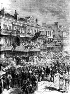 Eine Straße in New Orleans am Wahltag, 1860 ca. 1880 von Unbekannt