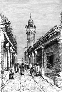 Eine Straße im Suk-Viertel von Tunis, Tunesien, 1895 von Unbekannt