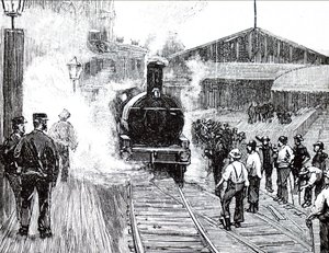 Ein Zug verlässt den Bahnhof Plymouth