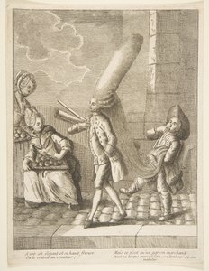 Ein eleganter Herr mit hoher Frisur, Man könnte ihn für einen Senator halten, aber er ist nur ein..., 1720-75 von Unbekannt