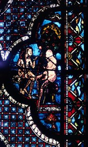 Adam und Eva, Buntglas, Kathedrale von Chartres, Frankreich, 1205-1215 von Unbekannt