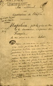 Zusatzakte zu den Verfassungen des Reiches, 22. April 1815, 1921