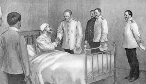 Admiral Togo besucht den russischen Admiral Rozhestvensky im Krankenhaus, Russisch-Japanischer Krieg von Unbekannt