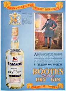 Werbung für Booths Gin, 1935