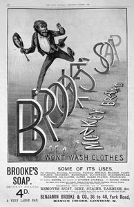 Werbung für Brookes Monkey Brand Seife, 1889