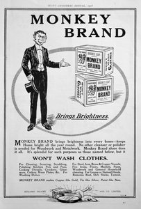 Werbung für Brookes Monkey Brand Seife, 1918 von Unbekannt