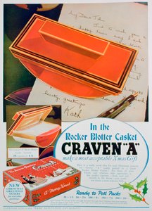 Werbung für Craven A Zigaretten, 1936