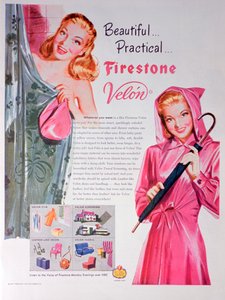 Werbung für Firestone Velon, 1947