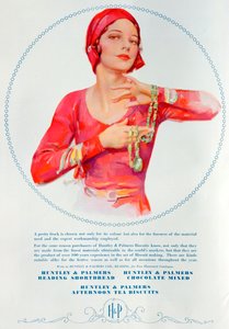 Werbung für Huntley und Palmers Kekse, 1930