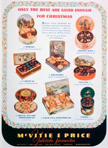 Werbung für McVitie und Price Kekse, 1938