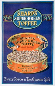 Werbung für Sharps Super-Kreem Toffee, 1928 von Unbekannt