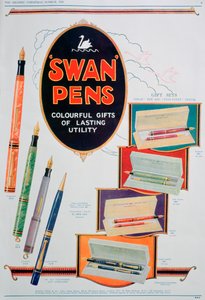 Werbung für Swan-Füller, 1928 von Unbekannt