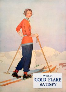 Werbung für Wills Gold Flake Zigaretten, 1930