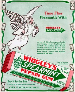 Werbung für Wrigleys Spearmint Pepsin Gum