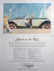 Werbung für das Overland Whippet Collegiate Roadster Auto, 1927 von Unbekannt