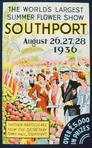 Werbung für die Southport Flower Show, Lancashire von Unbekannt