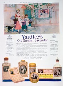 Werbung für die Yardleys Old English Lavender Reihe, 1923