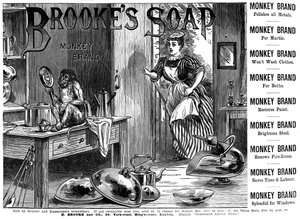 Werbung für Brookes Monkey Brand Soap, 1887