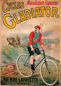 Werbung für Cycles Gladiator Fahrräder, ca. 1900 von Unbekannt