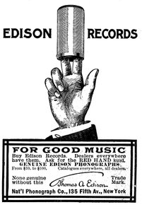 Werbung für Edison-Phonographenzylinderaufnahmen, 1900 von Unbekannt