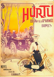 Werbung für Hurtu-Autos und -Fahrräder, ca. 1900er von Unbekannt