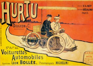 Werbung für Hurtu-Autos, um 1896