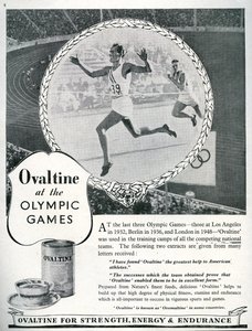 Werbung für Ovomaltine bei den Olympischen Spielen 1948 in London (Lithografie)